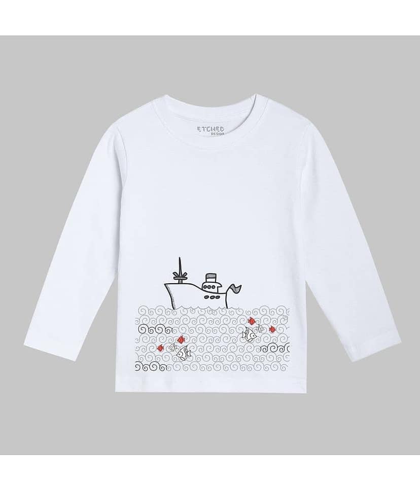 ETCHED DESIGN Pack of 1 Boys Cotton T-Shirt ( Multicolor ) view 5