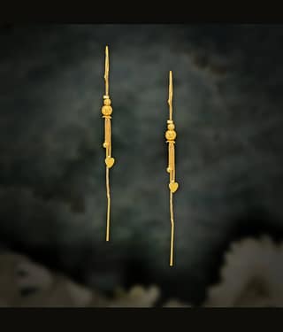LUV FASHION Golden Threader Earrings ( Pack of 1 )