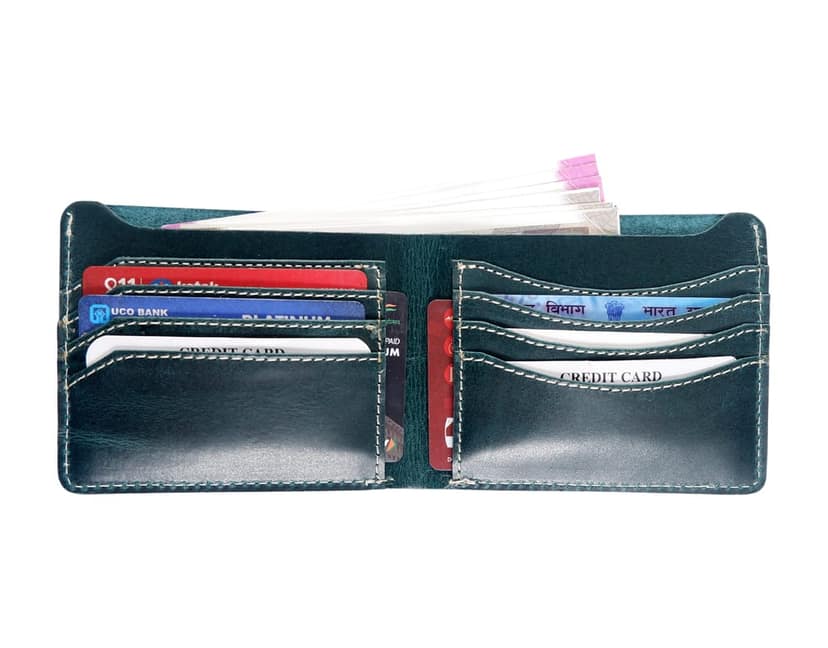 Vital King Men Trendy Green Genuine Leather RFID Wallet (8 Card Slots) view 3