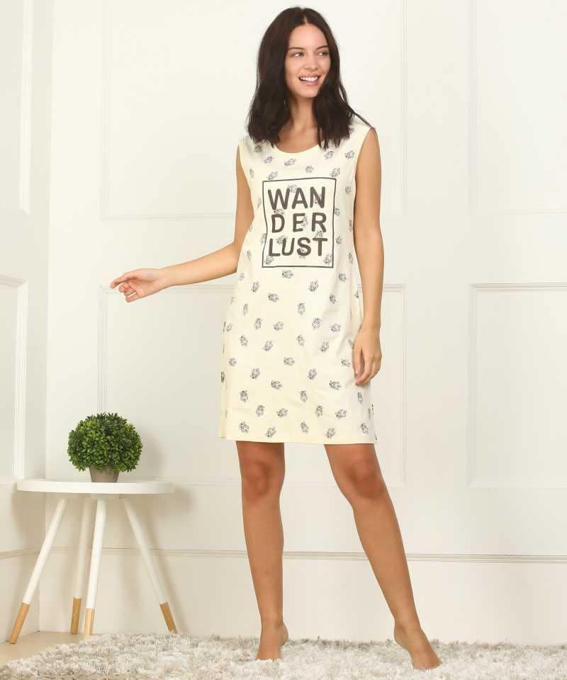 Klamotten Women's All Over Printed Cotton Sleepshirt DB10Yb1 view 2