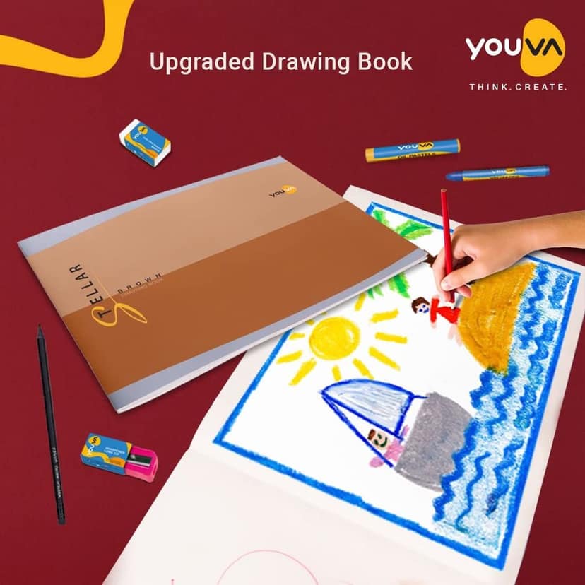 Navneet Youva | Stellar Brown Drawing Book for Students and Budding Artists | Big Size ? 27.5 cm x 34.7 cm | 36 Pages| Pack of 2 view 2