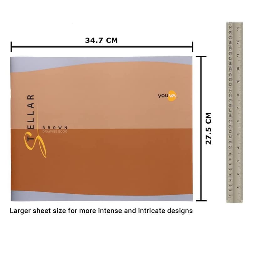 Navneet Youva | Stellar Brown Drawing Book for Students and Budding Artists | Big Size ? 27.5 cm x 34.7 cm | 36 Pages| Pack of 2 view 6