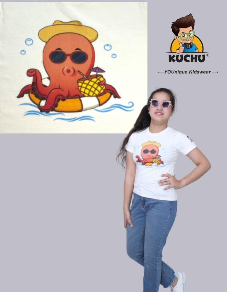 KUCHU Unisex Tshirt (8 Years- 9 Years) | Made of Super Combed Cotton-Modal Natural Fiber Better Than 100% Cotton| Soft & Breathable Fabric| Unique Digitally Printed Design |Vibrant Colour view 9