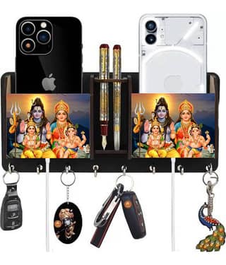 Arpita Crafts Multicolour Wood Key Holder - Pack of 1