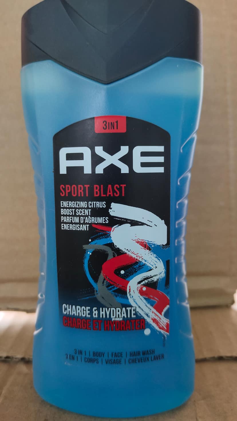 Axe sport blast 3in1 body face hair wash