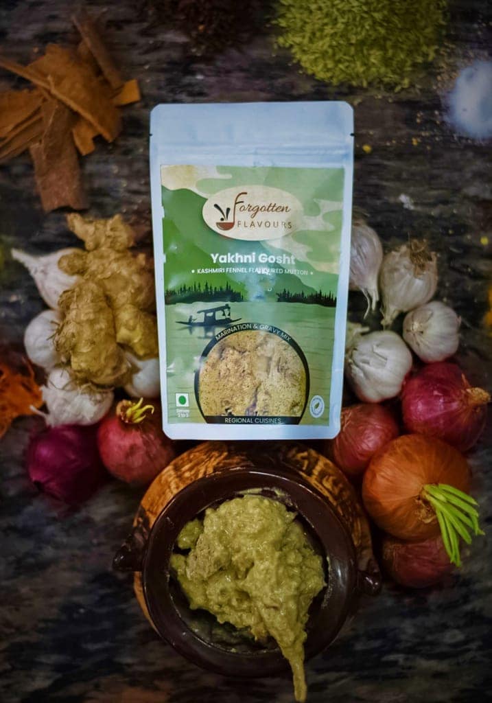 Forgotten Flavours Kashmiri Yakhni Gosht Gravy Mix |Mutton cooking Paste | Curry Paste | Curry Mix | Meat Masala |Ready to Cook Gravy|Chicken Masala | Kashmiri Masala | Easy to cook | (Saunf or Fennel Based) view 2
