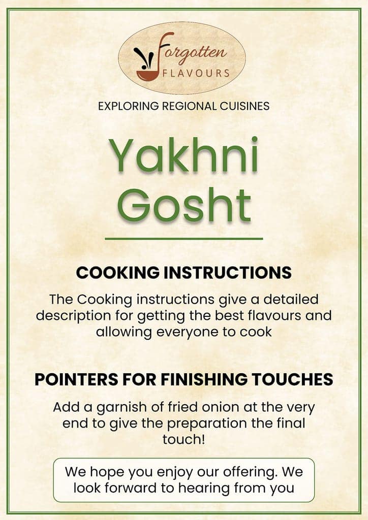 Forgotten Flavours Kashmiri Yakhni Gosht Gravy Mix |Mutton cooking Paste | Curry Paste | Curry Mix | Meat Masala |Ready to Cook Gravy|Chicken Masala | Kashmiri Masala | Easy to cook | (Saunf or Fennel Based) view 4