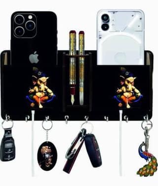 Arpita Crafts Multicolour Wood Key Holder - Pack of 1