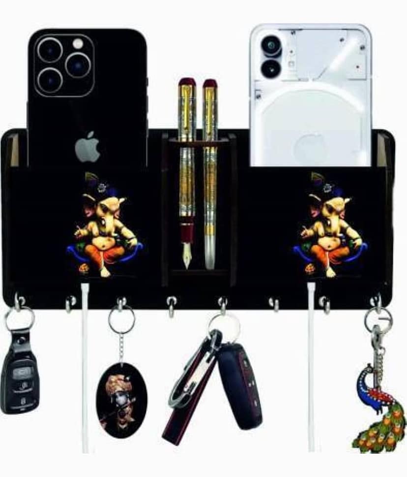 Arpita Crafts Multicolour Wood Key Holder - Pack of 1