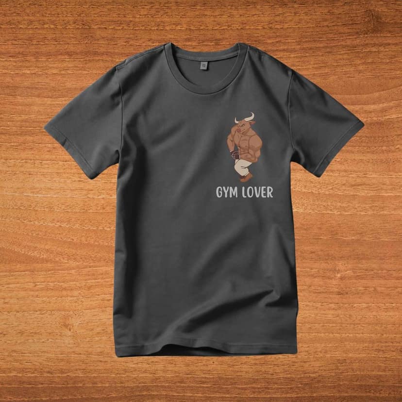 Trishoolin Gym Lover Graphic Theme T-Shirt | Design 40020MB | Cotton Regular Fit | Crew Neck / Round Neck Half Sleeve | Pack of 1 view 2