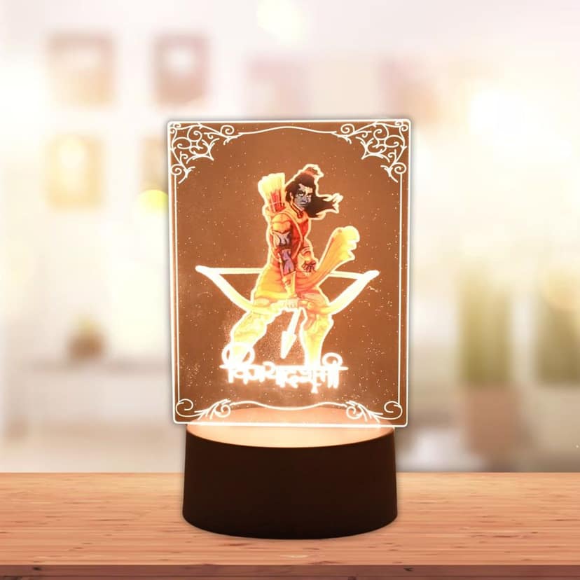 Beautiful 3D Lord Shree Ram Frame with soft white light (1 Pc) view 3