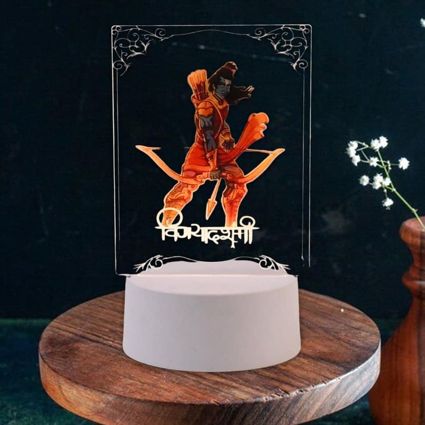 Beautiful 3D Lord Shree Ram Frame with soft white light (1 Pc) view 4