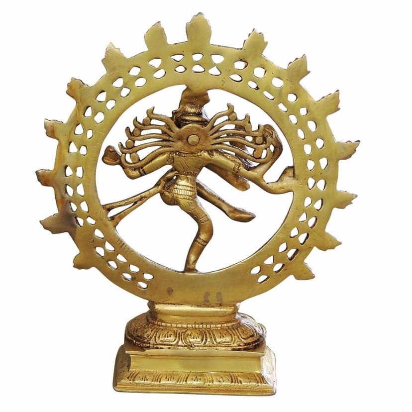 Brass Showpiece Nataraja, Natraja God Idol Statue, Height : 9.2 Inch (BSMAS1069 D) view 3