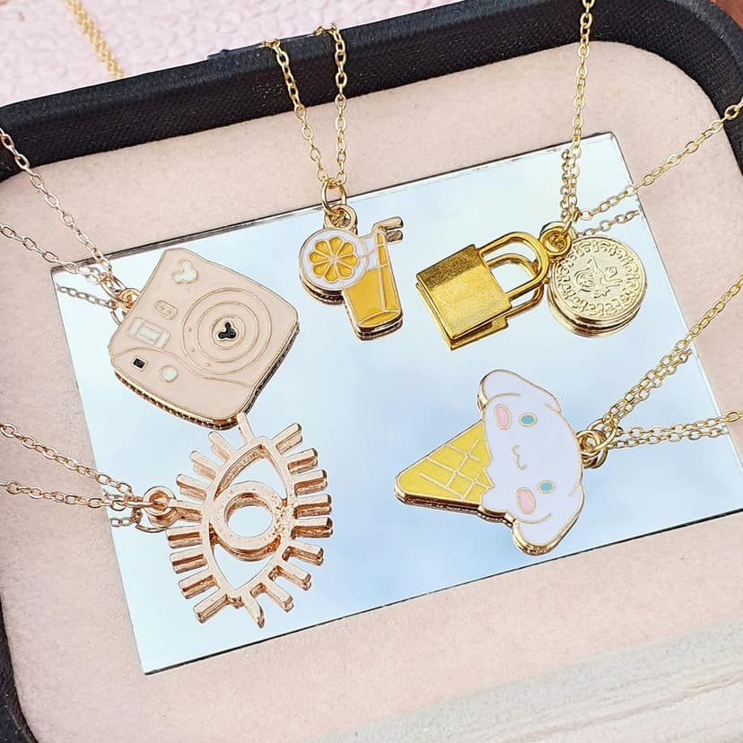 Rack Jack Y2K Charm Pendant Rose Gold Necklace - Polaroid Camera view 4