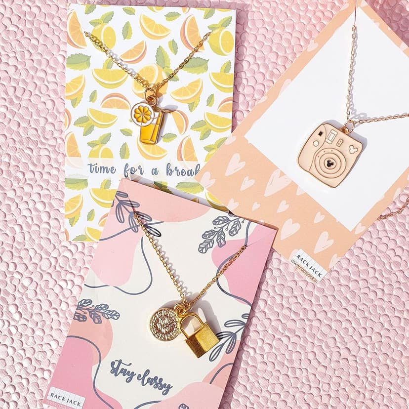 Rack Jack Y2K Charm Pendant Rose Gold Necklace - Polaroid Camera view 5