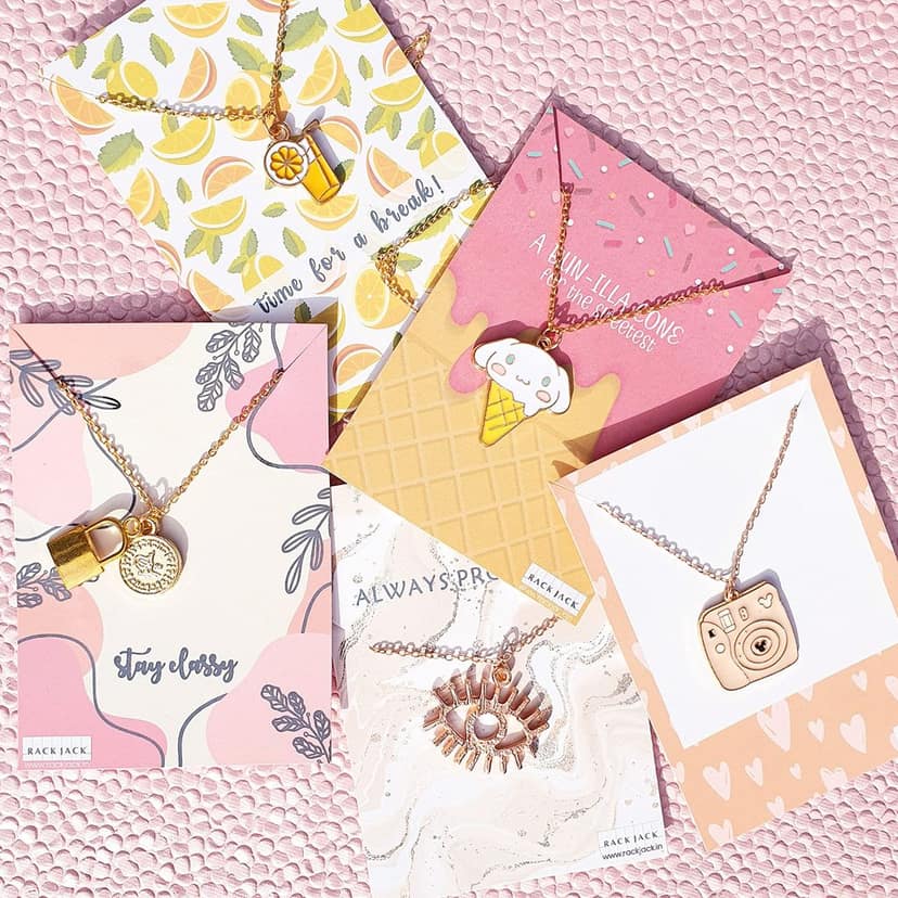 Rack Jack Y2K Charm Pendant Rose Gold Necklace - Polaroid Camera view 7