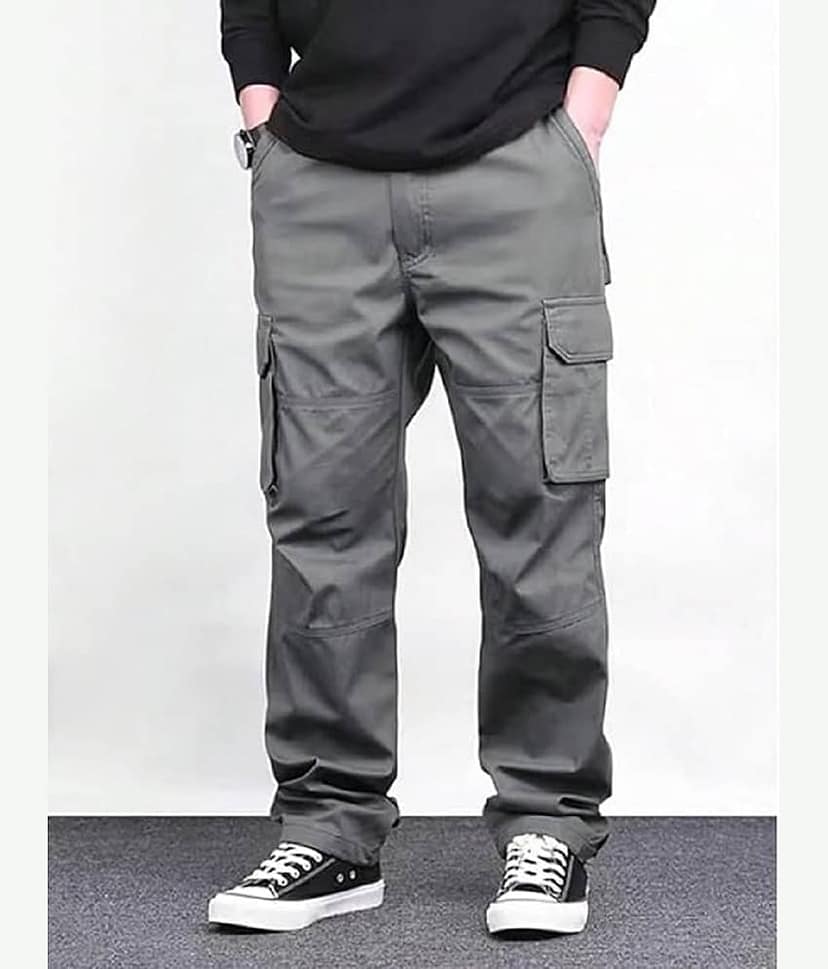 MATHAE Loose Men's Cargos - Dark Grey ( Pack of 1 ) view 2
