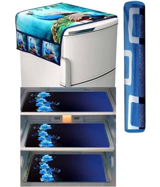 Laphino Polyester Graphic Top Cover ( 97 55 ) Pack of 5 - Blue