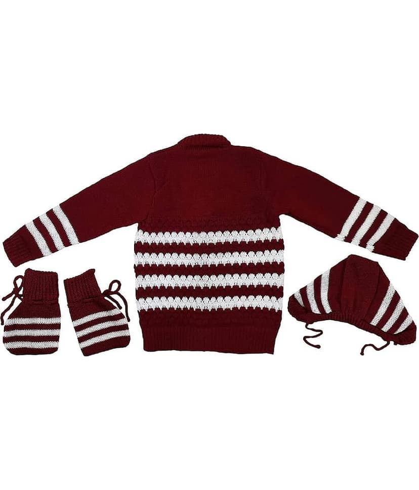 LITTLE PANDA Single Unisex for Baby Woollen Pullover ( Baby Pink ) view 2