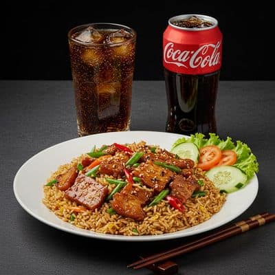 Schezwan Pork Fried Rice + Pepper Pork + Coke 250 Ml