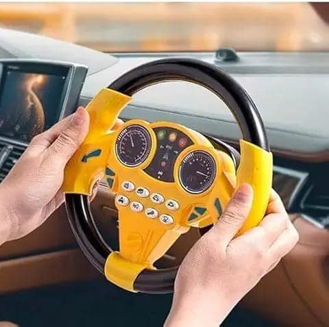 Premium Kids Steering Wheel Toy with Music, Pretend Driving & Fun view 2