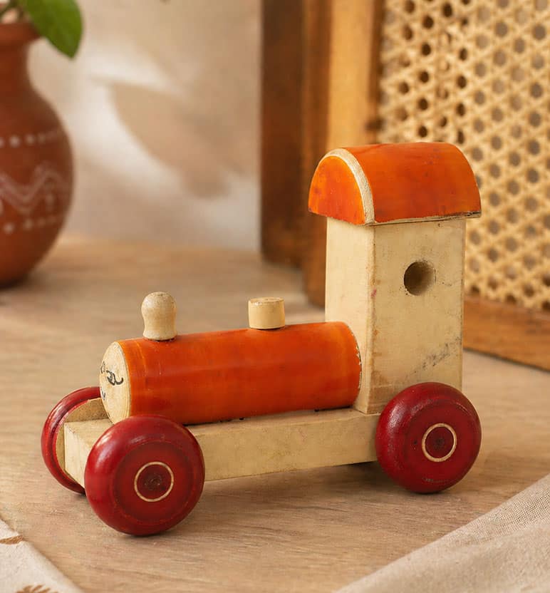 Lacquerware Handcrafted Wooden Engine Toy