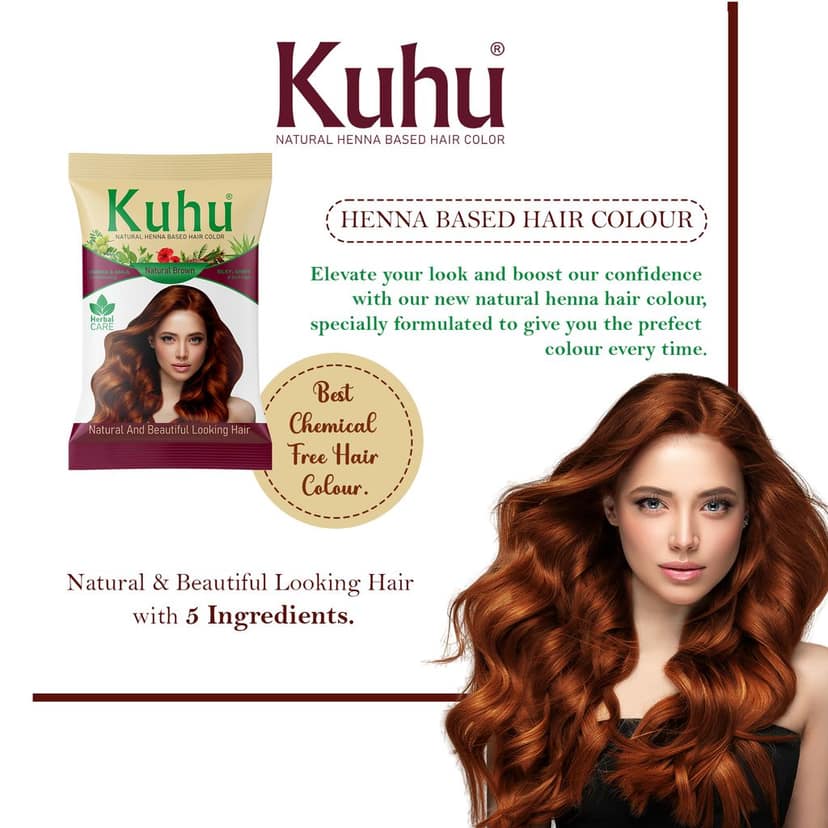 KUHU Herbal No Ammonia Hair Color Natural Brown view 4