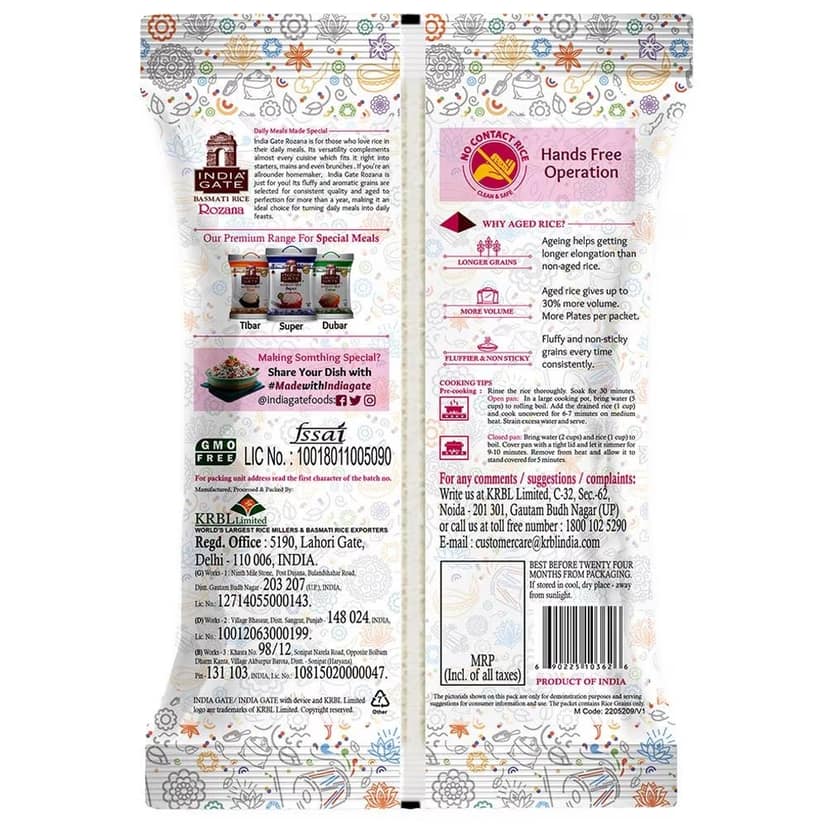 India Gate Feast Rozzana Basmati Rice 1 Kg view 2