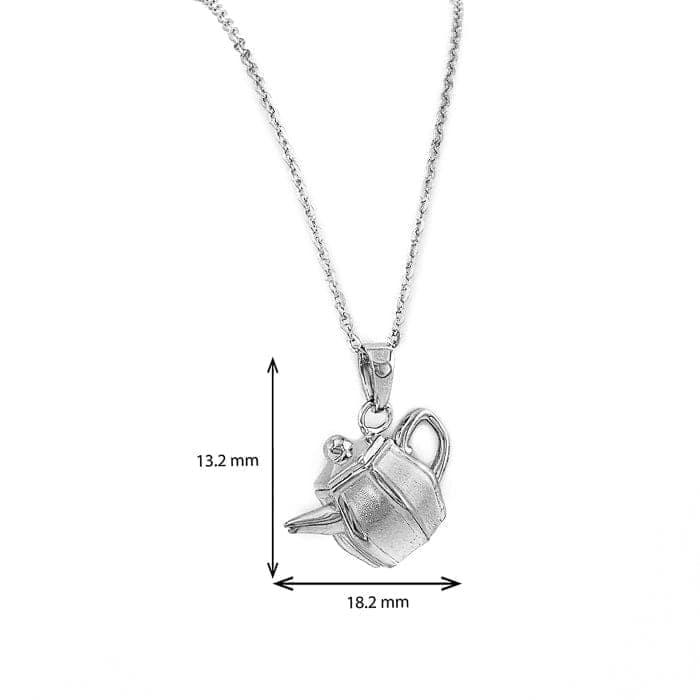 Silver Tiny Tea-Pot Pendant with Chain view 5