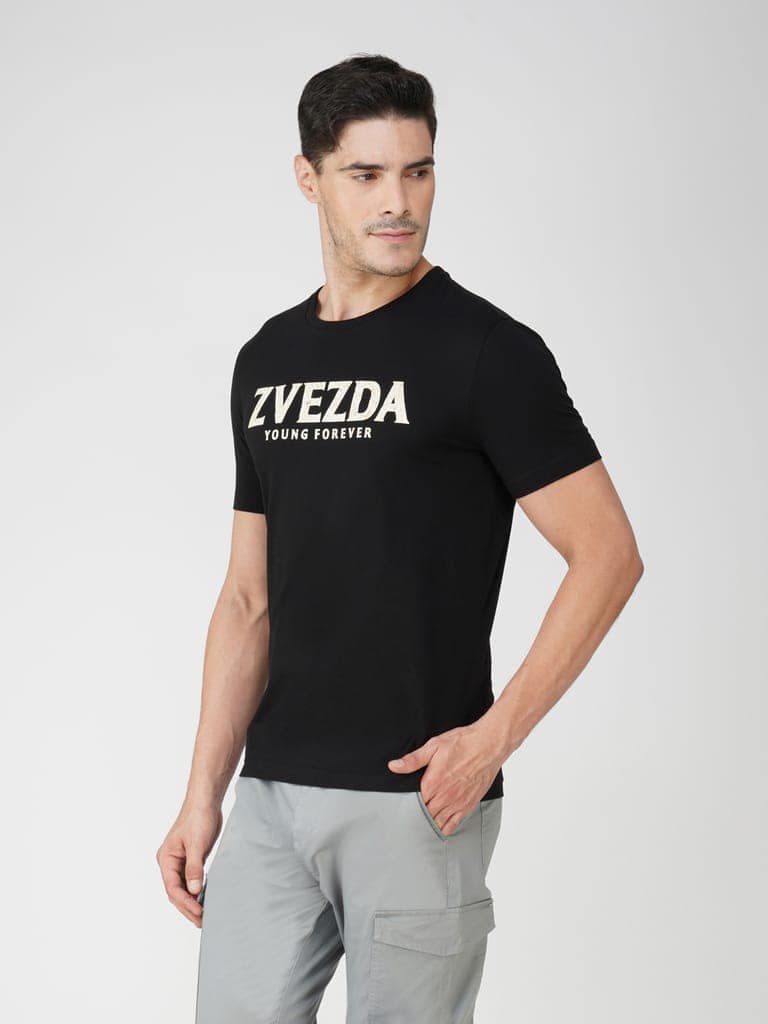 Men’s Branded Lightweight Cotton Jersey T-Shirt Black