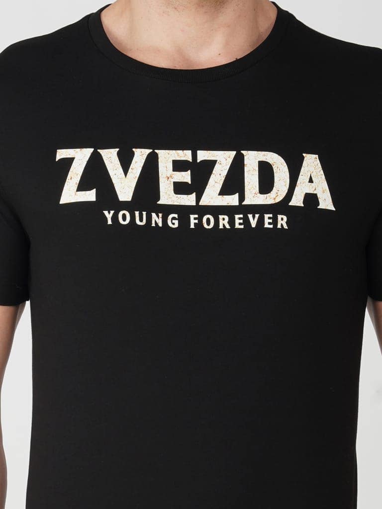 Men’s Branded Lightweight Cotton Jersey T-Shirt Black view 4