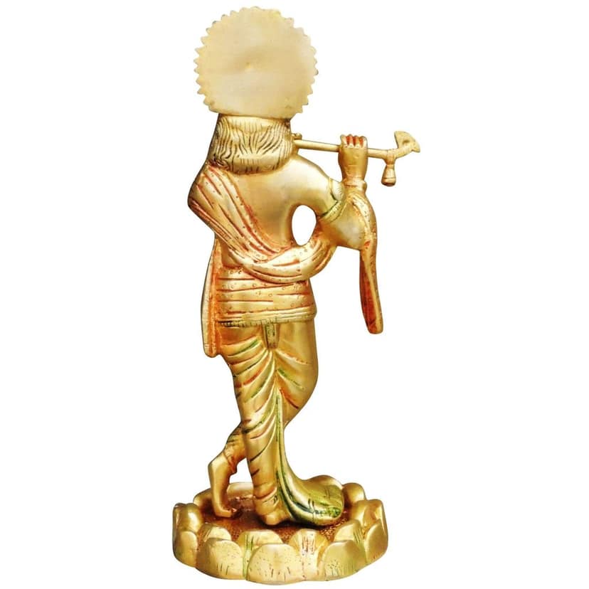 Brass Krishna Colour Statue (BSMAS427 C) view 3