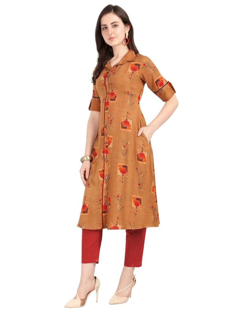 SHOPPING QUEEN Women Rayon A-Line Kurta view 3