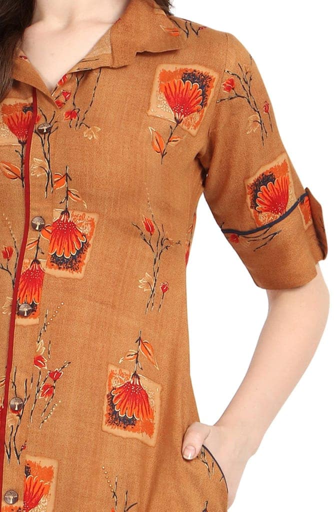 SHOPPING QUEEN Women Rayon A-Line Kurta view 5