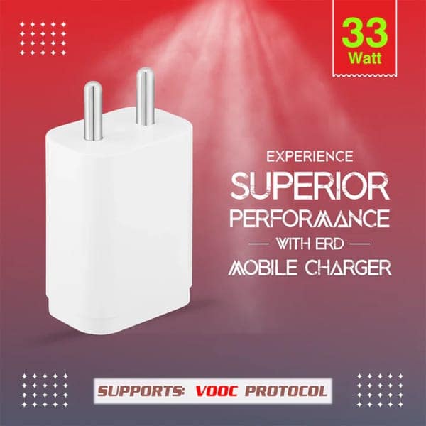 ERD TC-223 USB-A VOOC Charger view 3