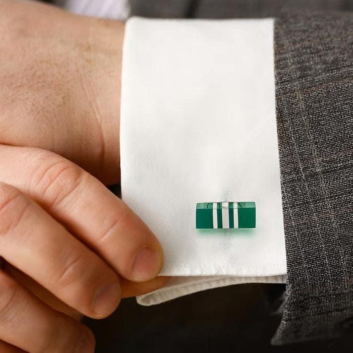 Silver Green Chrome Limited Edition Cufflinks view 2