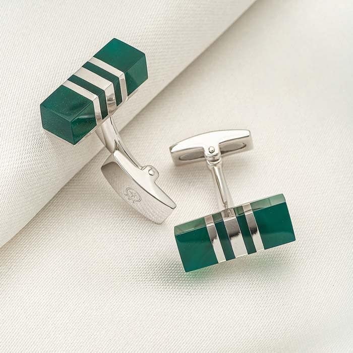 Silver Green Chrome Limited Edition Cufflinks view 3