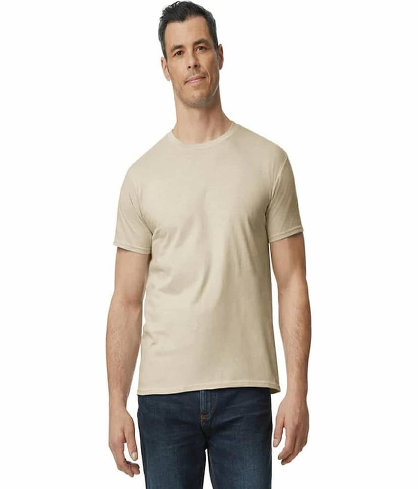 Gildan Cotton Regular Fit Solid Half Sleeves Men's Round T-Shirt - Light Pink ( Pack of 1 )