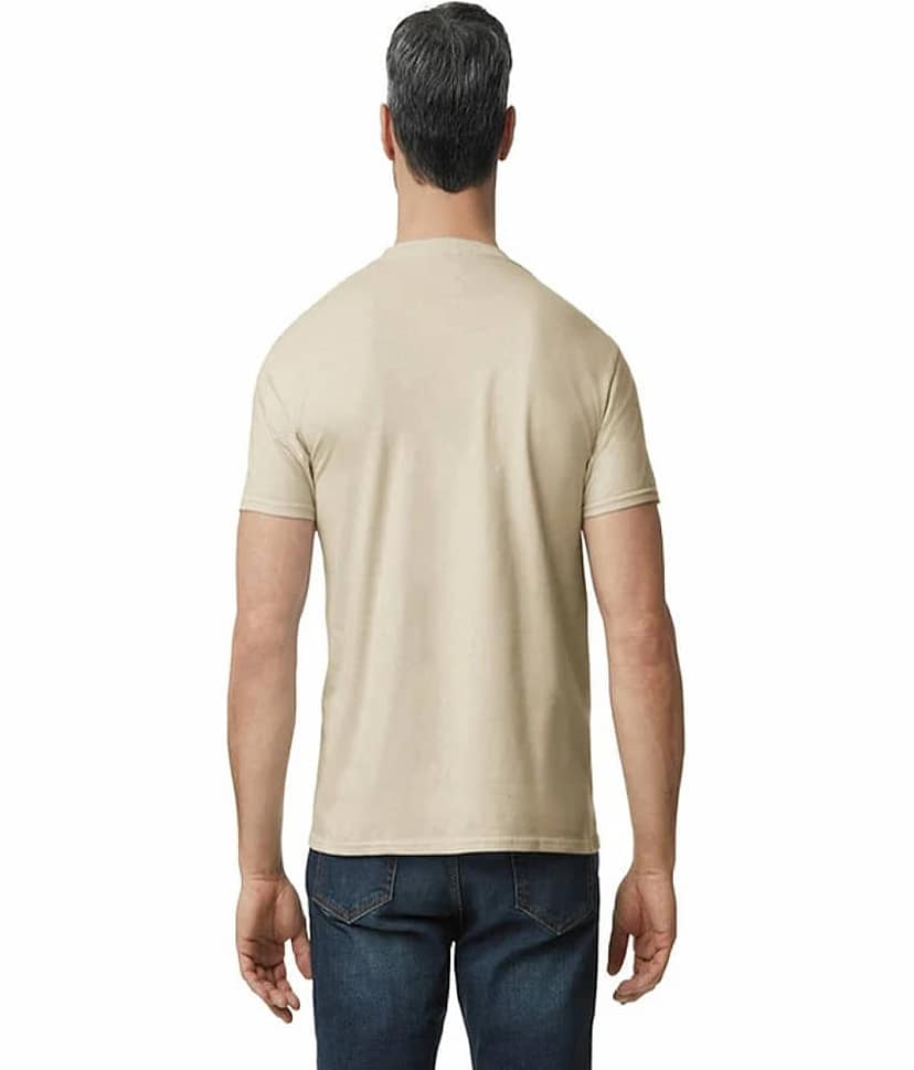 Gildan Cotton Regular Fit Solid Half Sleeves Men's Round T-Shirt - Light Pink ( Pack of 1 ) view 3