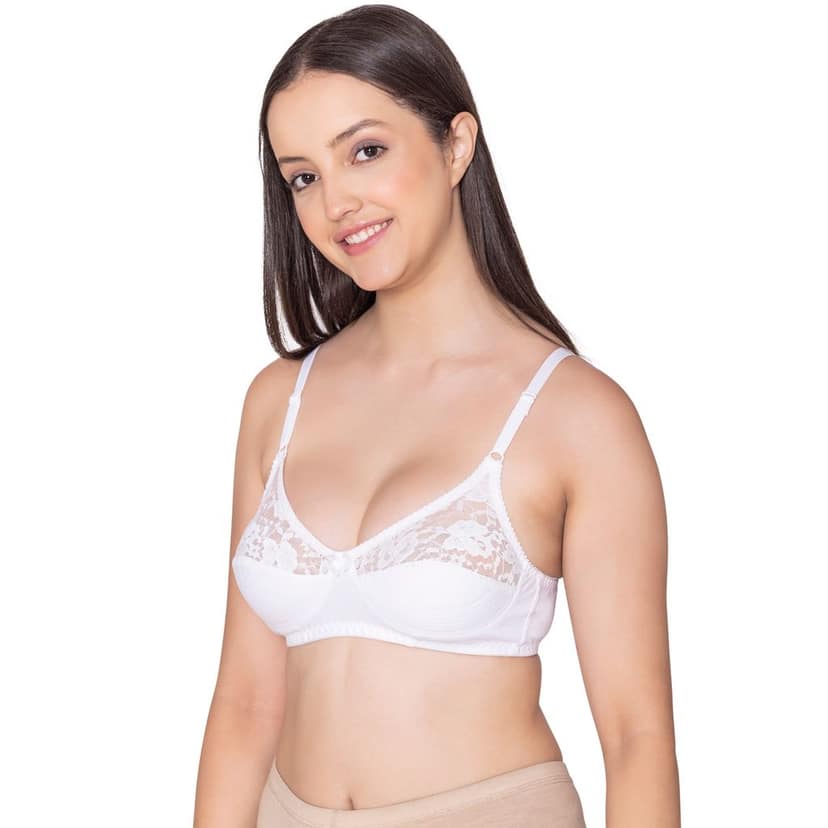 Bodycare polycotton wirefree adjustable straps designer net cup non padded bra-1535B view 2