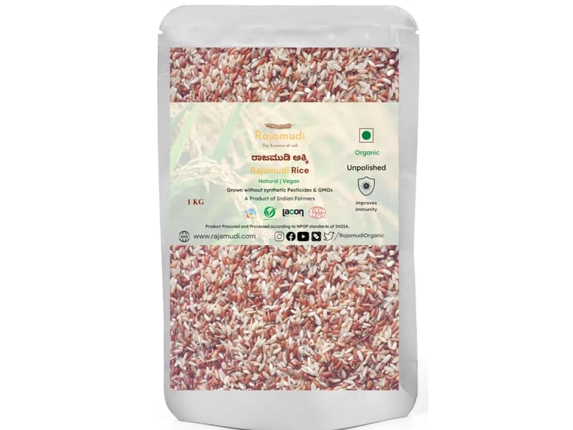 Rajamudi Organics UnPolished Rice - 1 Kilogram