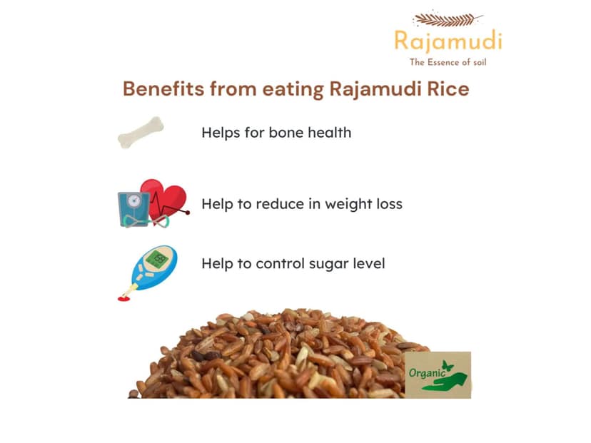 Rajamudi Organics UnPolished Rice - 1 Kilogram view 2