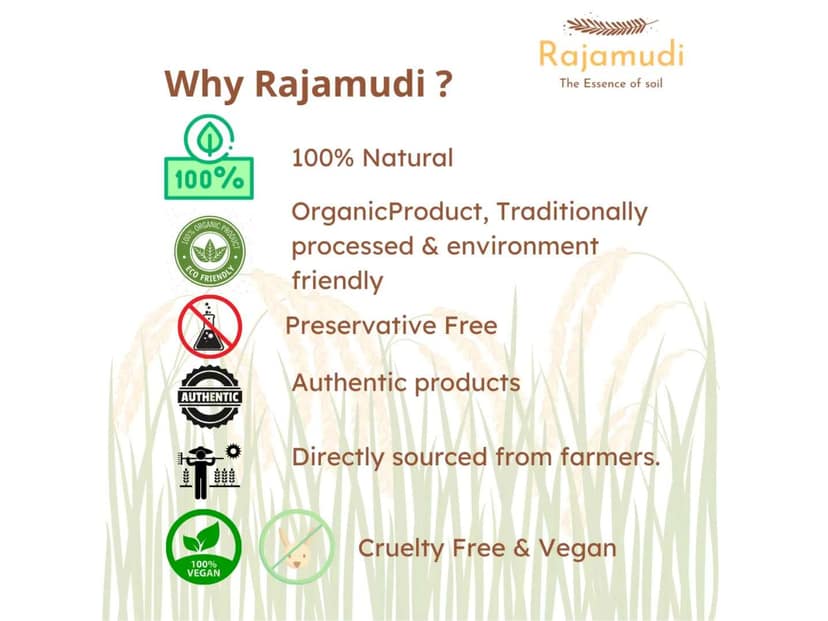 Rajamudi Organics UnPolished Rice - 1 Kilogram view 4