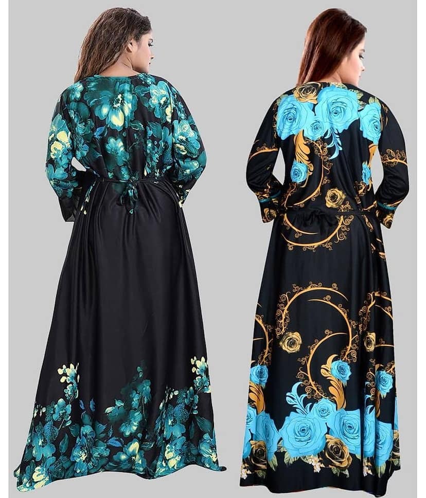 PURSA - Red Satin Women's Nightwear Nighty & Night Gowns ( Pack of 2 ) view 2