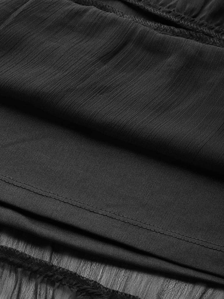 Rue Collection Tie-Up Neck Chiffon A-Line Midi Dress view 6