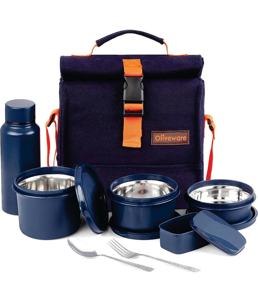 Oliveware Magma Stainless Steel Lunch Box 3 - Container ( Pack of 1 )