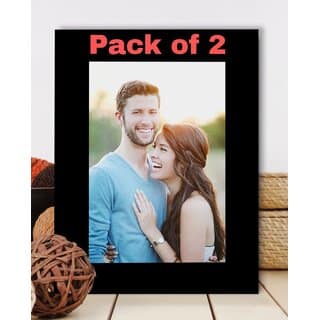 CHARKEE Wood Black Photo Frame Sets (Pack of 2)