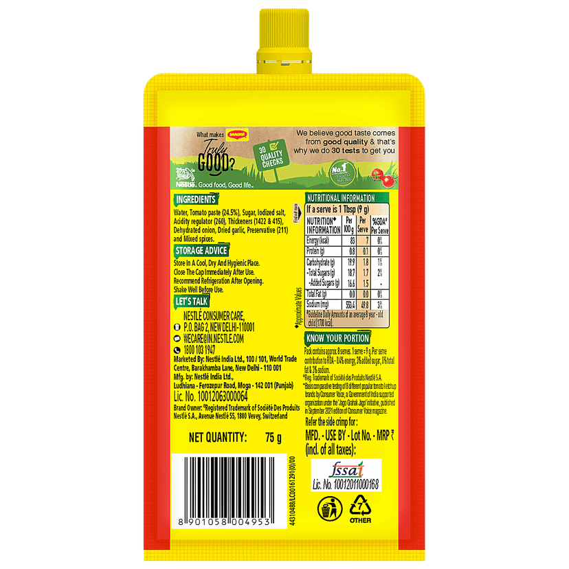 Maggi Pichkoo - Rich Tomato Ketchup, Tangy Flavour, 75 G Pouch view 2