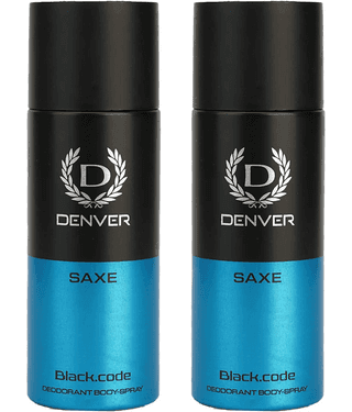 Denver Black Code Saxe Long Lasting Deodorant Spray For Men 150 ml Each (Pack of 2)