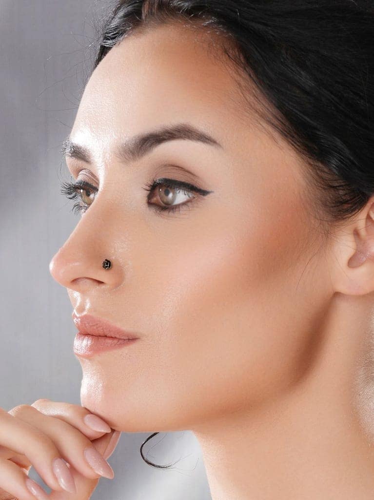 Combo of 2 Nose Pin 925 Sterling Silver Oxidised Rose & Flower Studds Nose Pin view 4